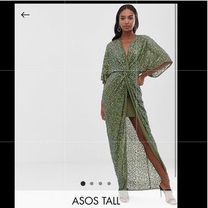 ASOS Green Sequin Butterfly Dress